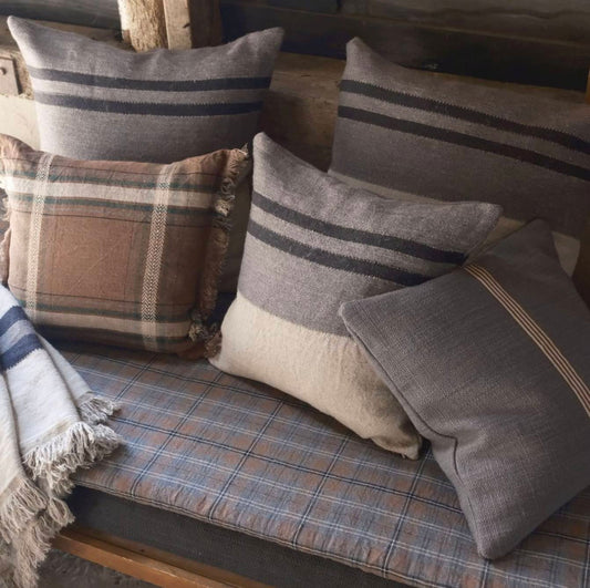 Black House Stripe Cushion Cover