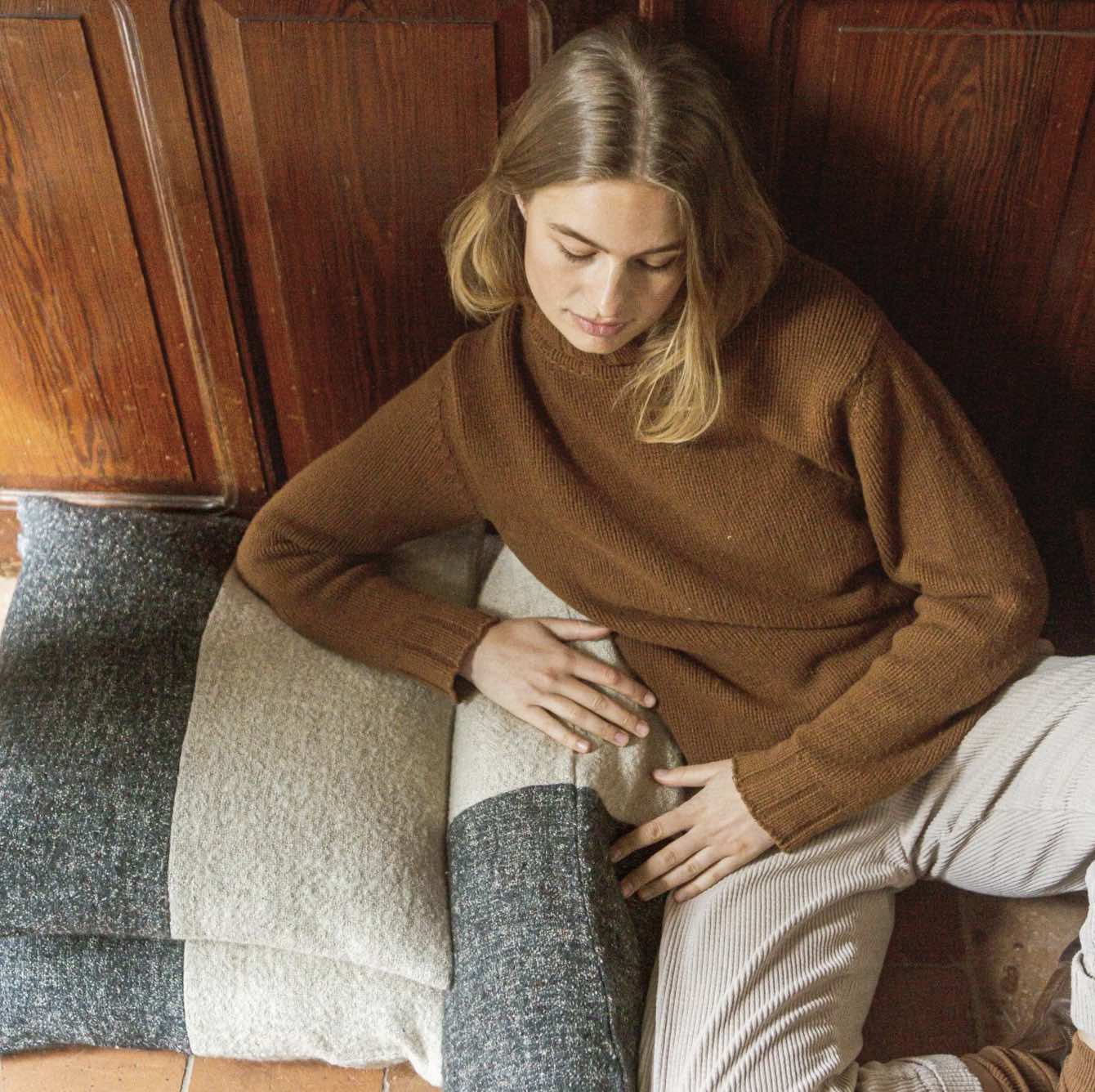 Jess Lumbar Cushion Cover - Natural/Smoke