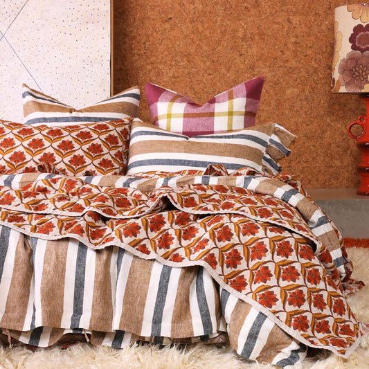 Plum Check Pillowcase Sets