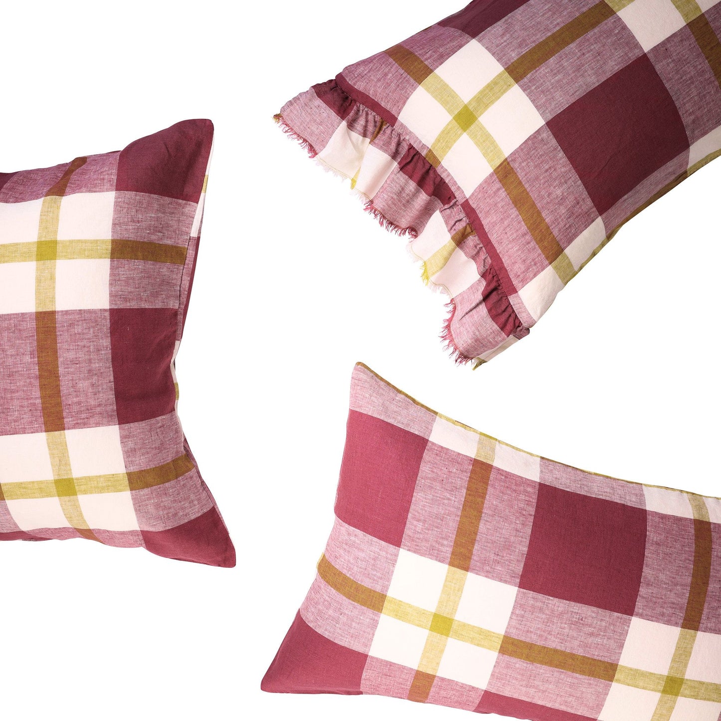 Plum Check Pillowcase Sets