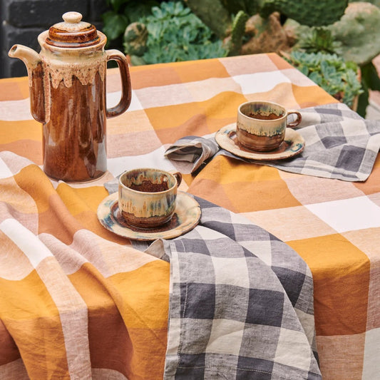Biscuit Check Table Linen