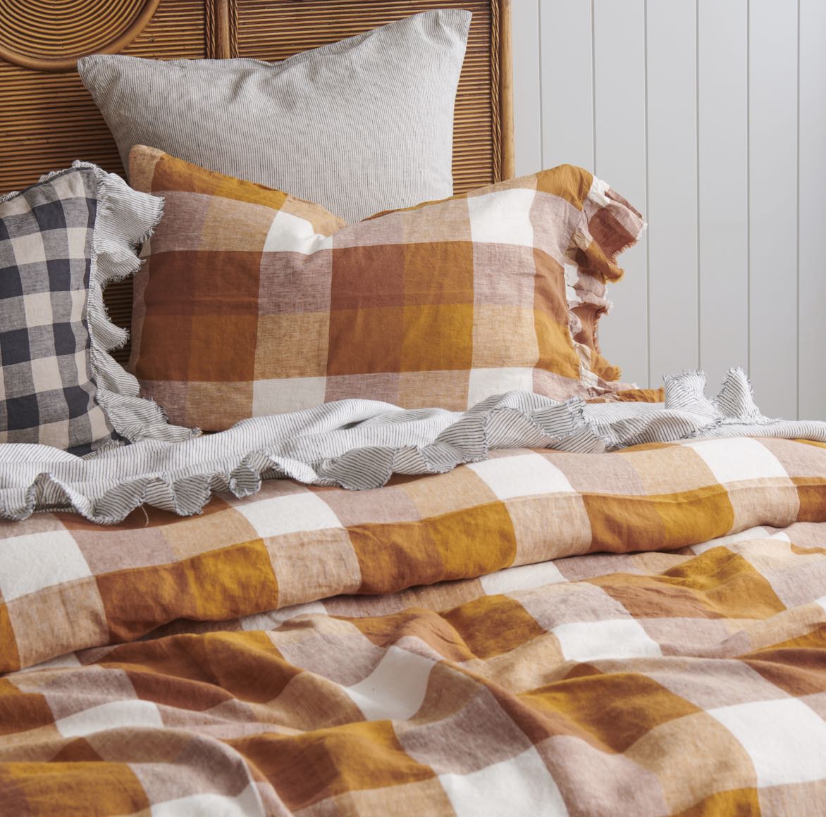 Biscuit Check Duvet Cover