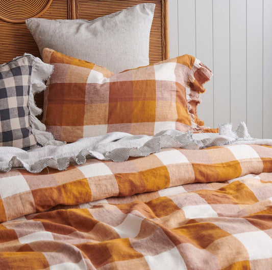 Biscuit Check Duvet Cover