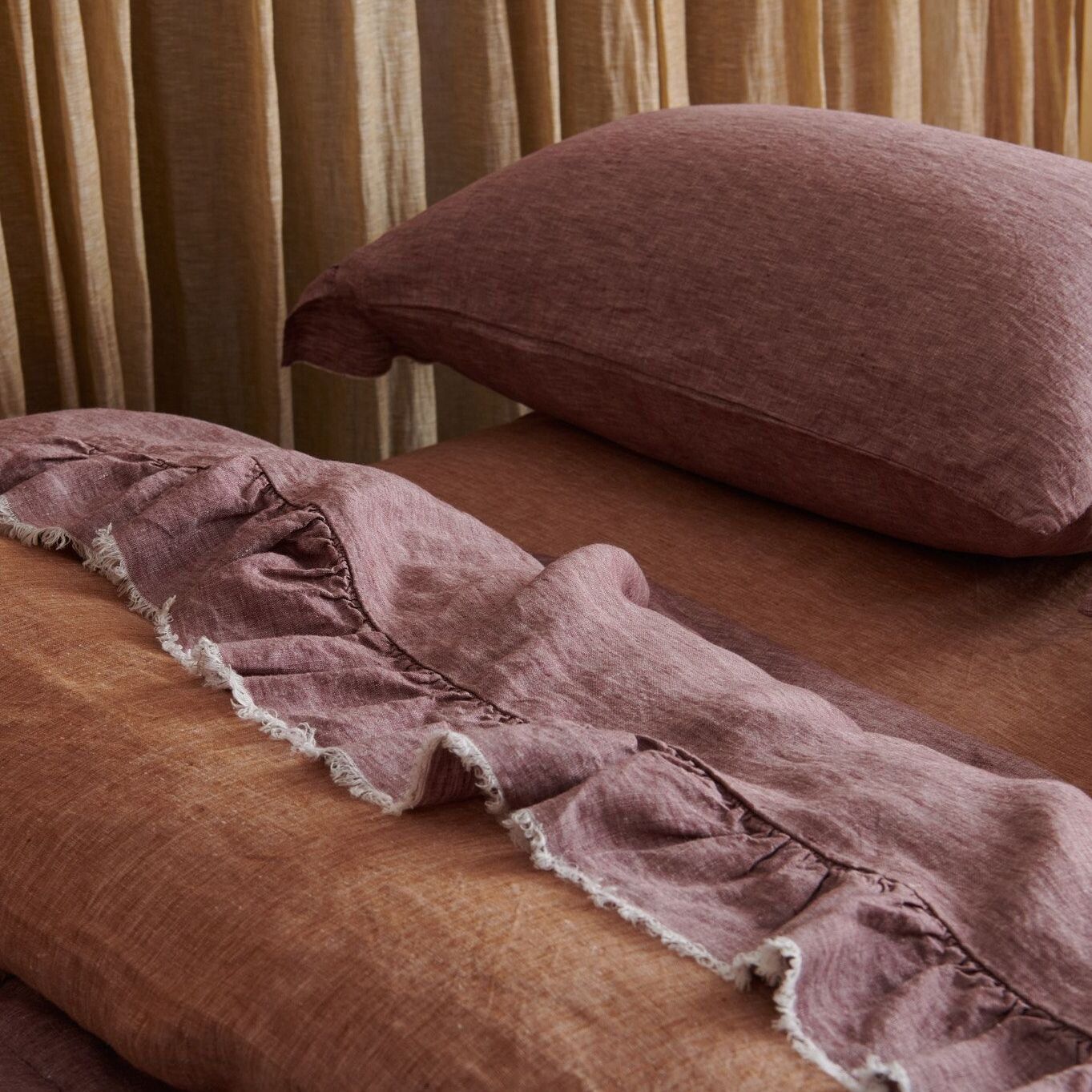 Aubergine Ruffle Flat Sheet