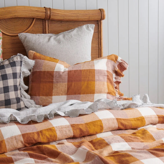 Biscuit Check Pillowcase Set