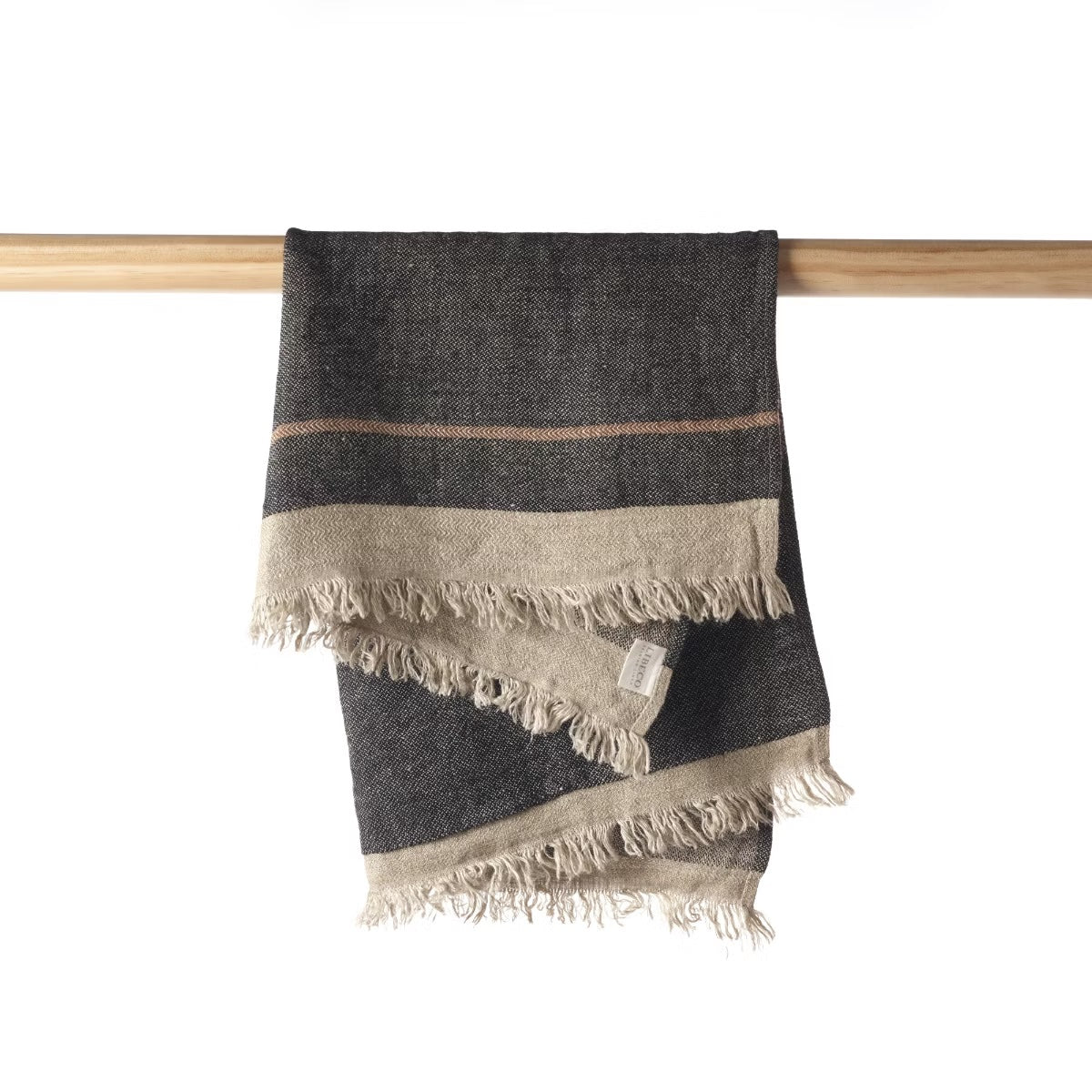 Black Stripe Belgian Towel