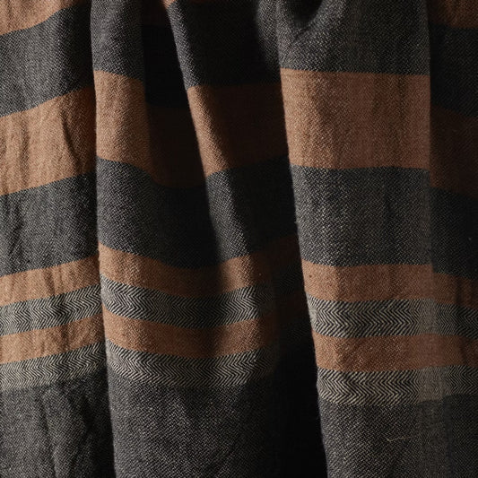 Black Stripe Belgian Throw
