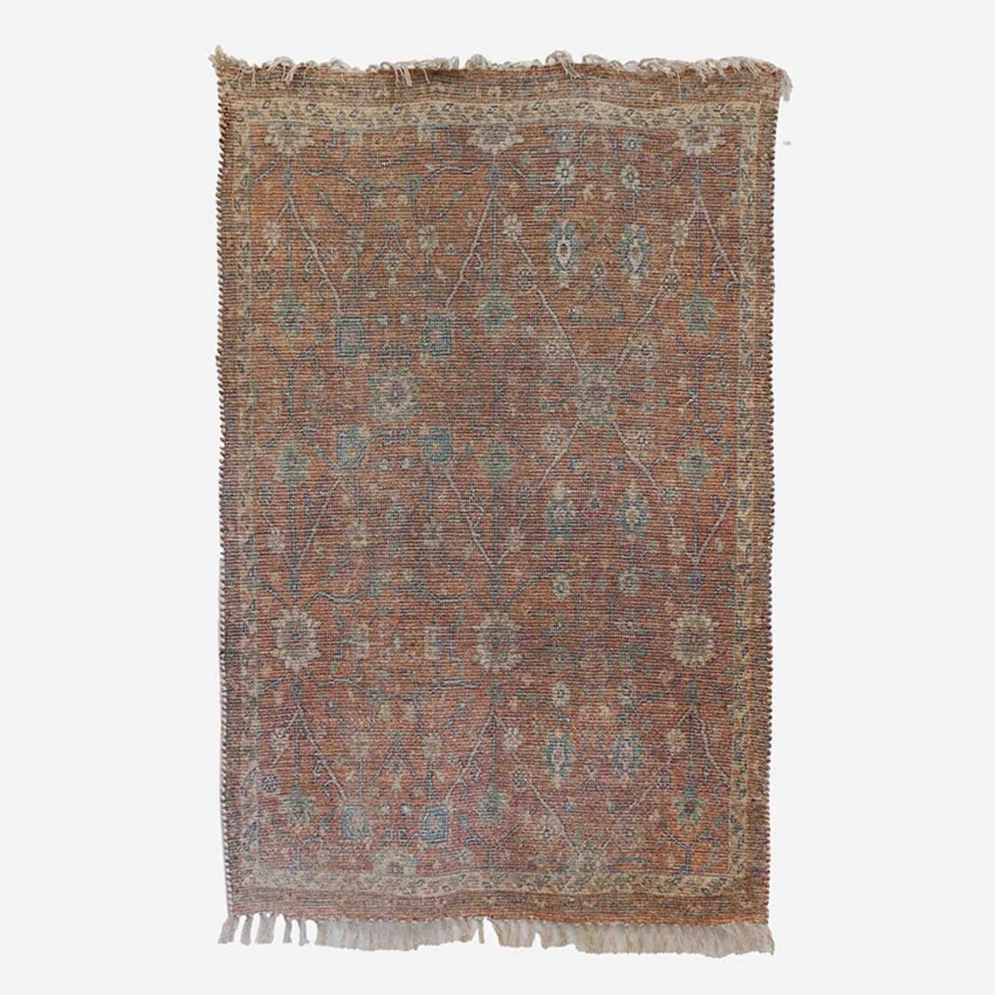 Persian Style Rug Terracotta & Green