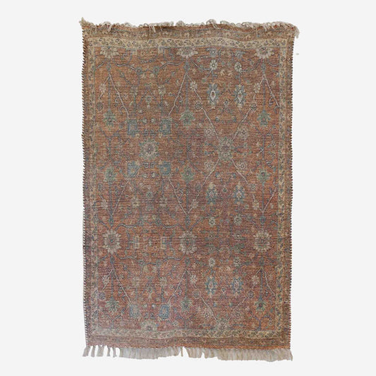 Persian Style Rug Terracotta & Green