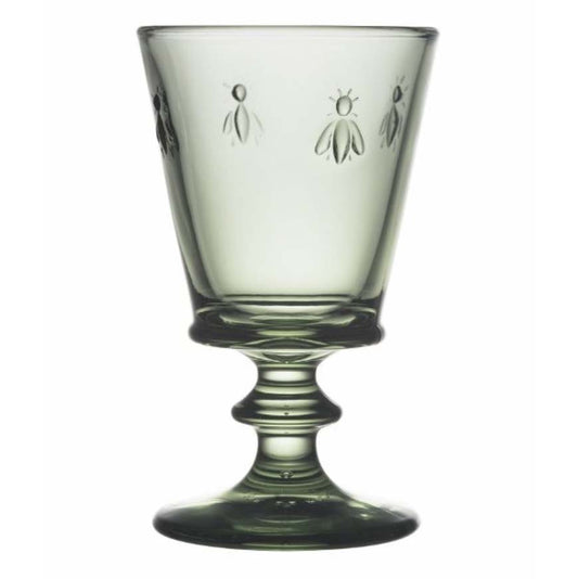 Olive Green Bee Wine Glass