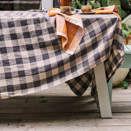 Licorice Gingham Table Linen