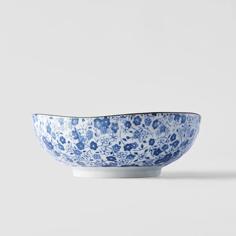 Blue Daisy Medium Uneven Bowl