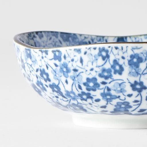 Blue Daisy Small Uneven Bowl