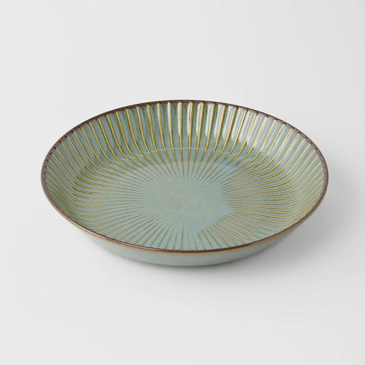 Fantail Green High Rim Plate