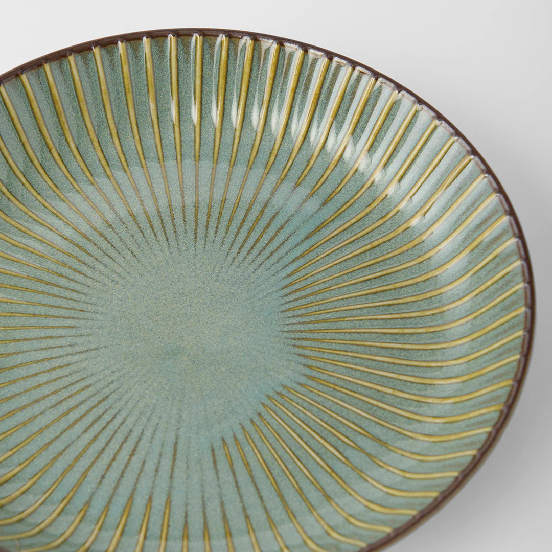 Fantail Green High Rim Plate