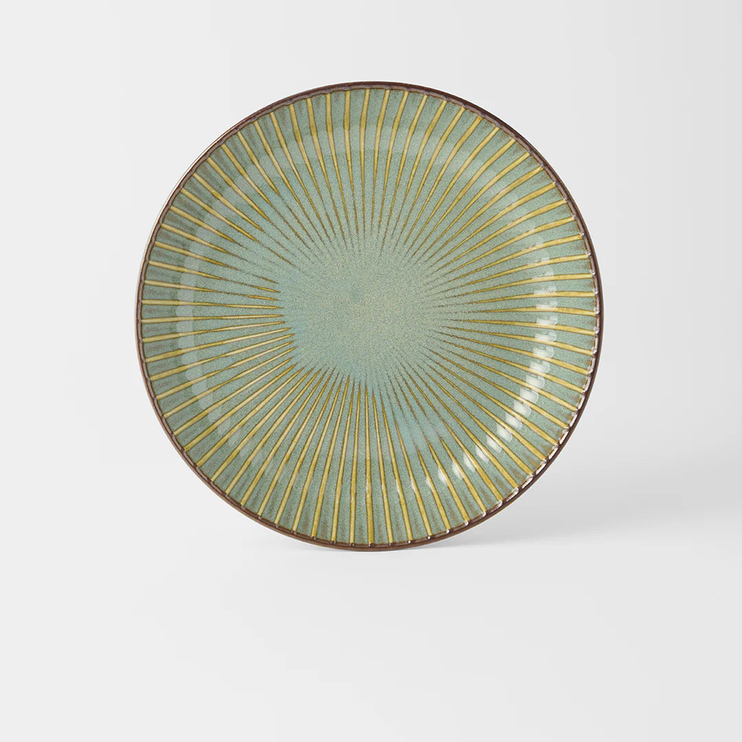 Fantail Green High Rim Plate