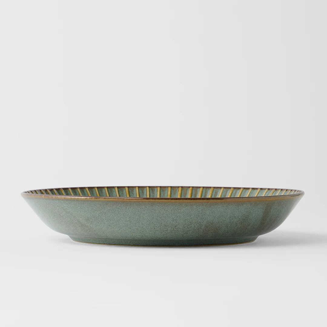 Fantail Green High Rim Plate