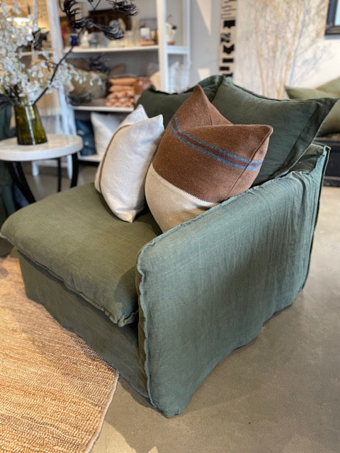 Belgian Linen Loose Cover Sofa - Right Arm