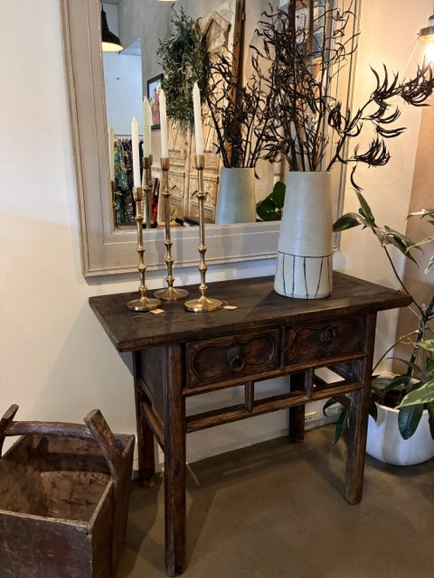 Antique Craved Wooden Console with Draws 1070L