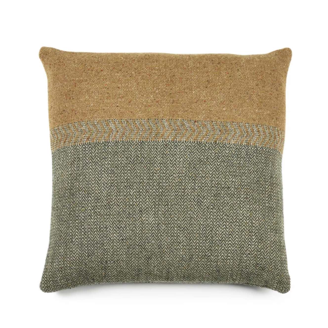 Jules Pillow - Green Herringbone