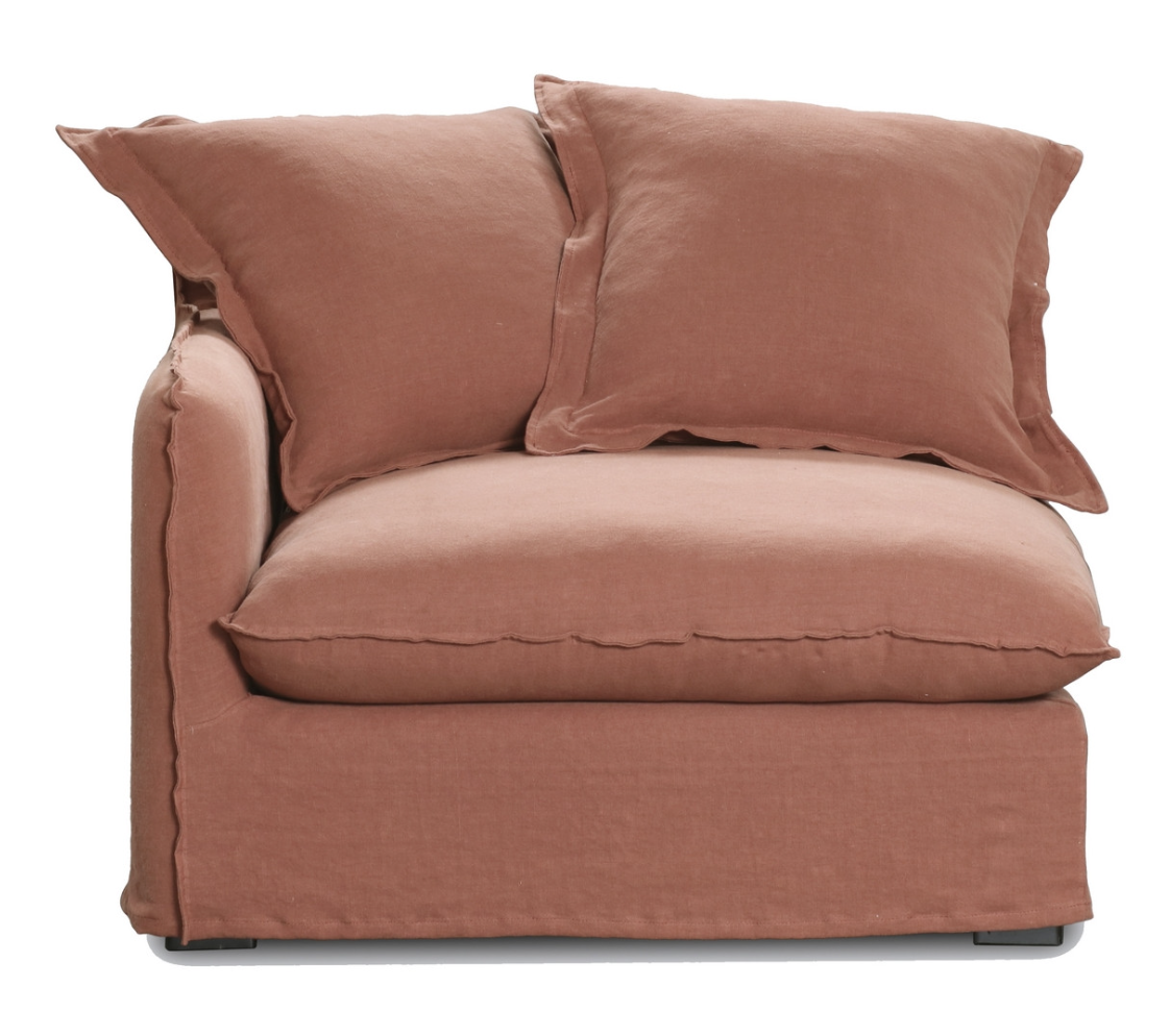 Belgian Linen Loose Cover Sofa - Left Arm