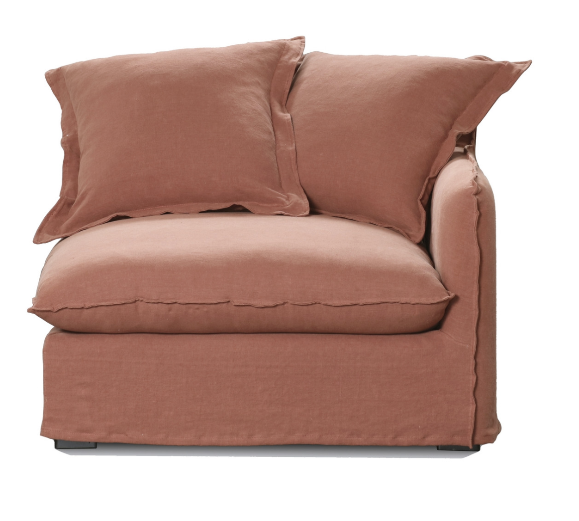 Belgian Linen Loose Cover Sofa - Right Arm
