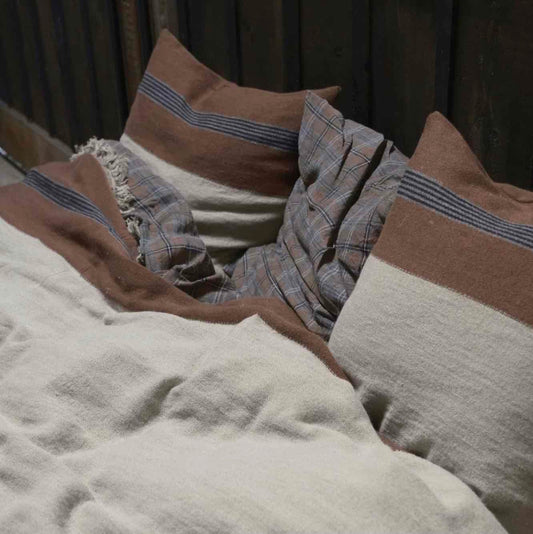 Sienna Brown Belgian Cushion Cover