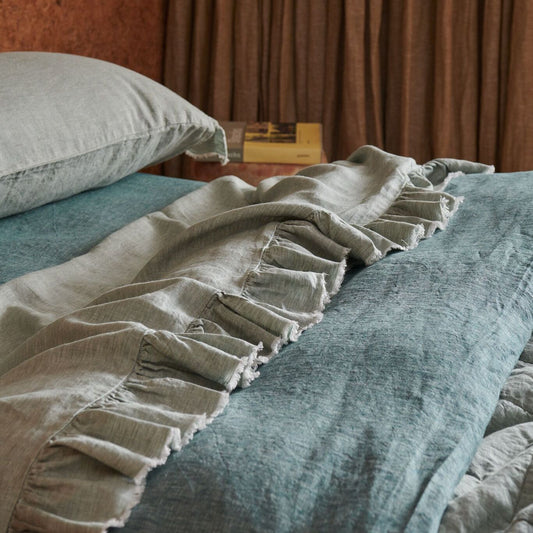 Fog Ruffle Flat Sheet