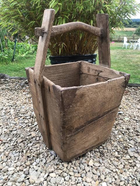 Antique Wooden Rice Bucket