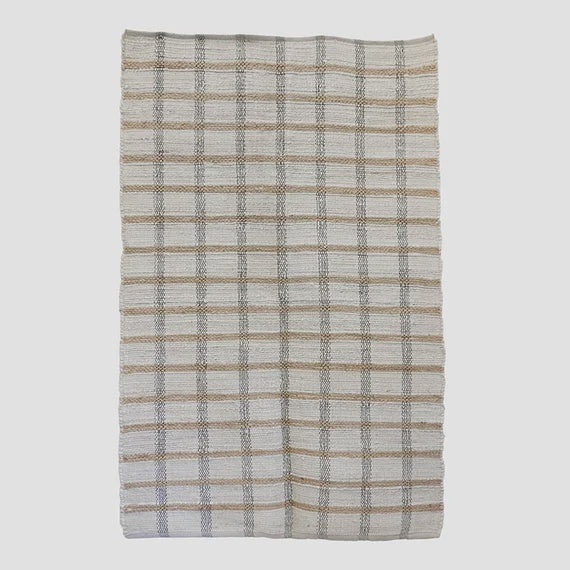 Check Natural, Ivory & Black Rug