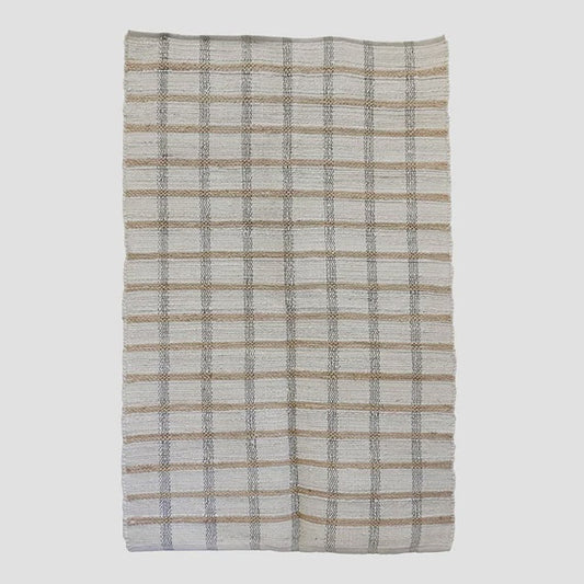 Check Natural, Ivory & Black Rug