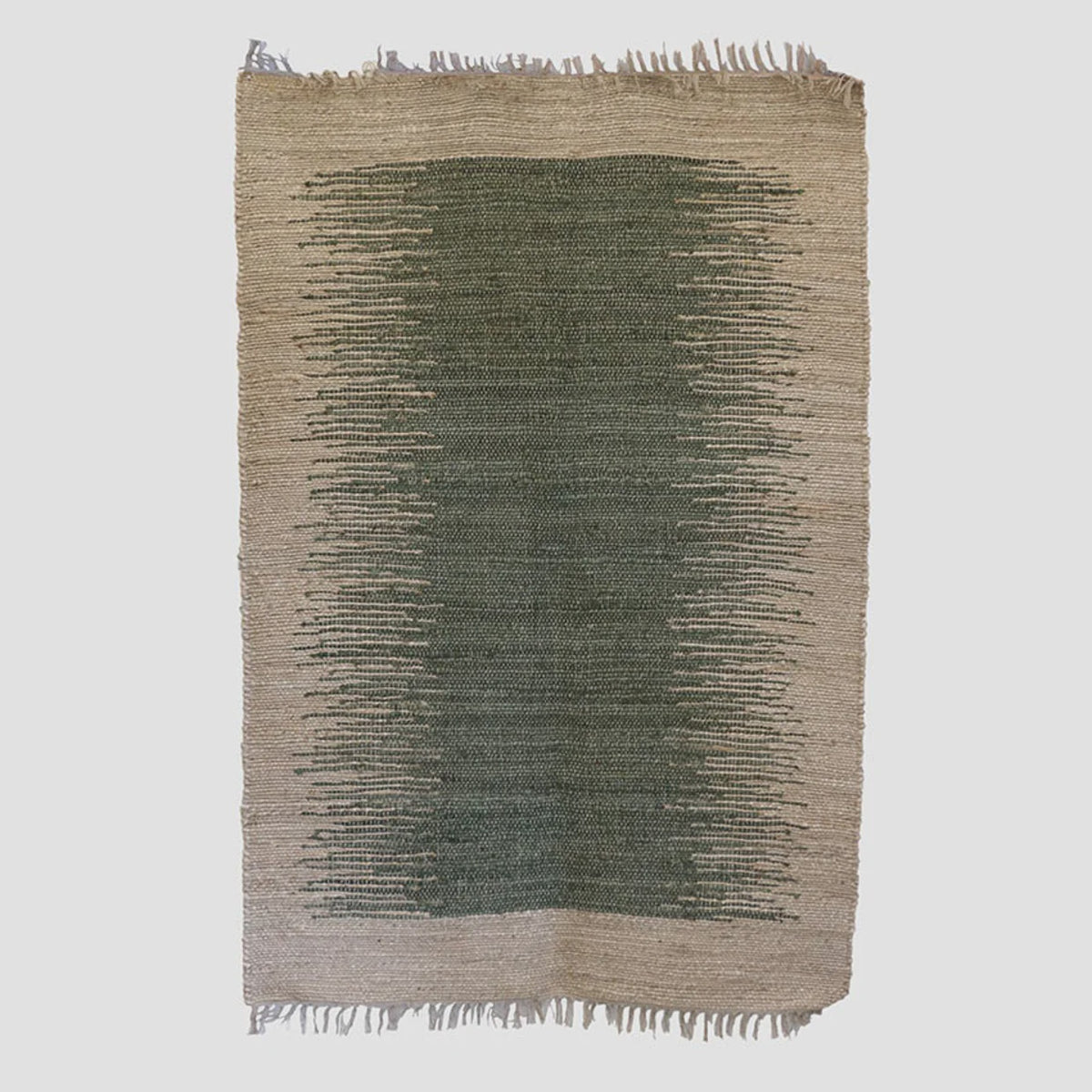 Green & Natural Jute Rug