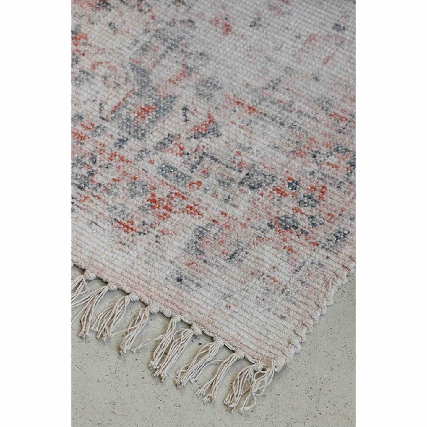 Kashan Style Stonewashed Rug in Apricot Verde