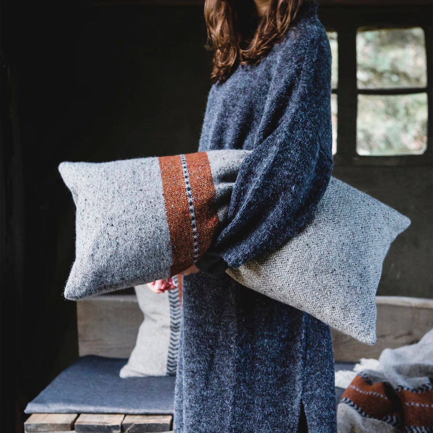 Montana Grey Lumbar Cushion Cover