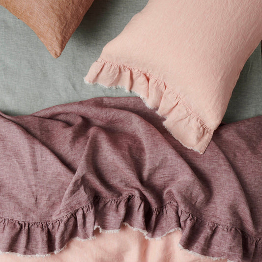 Aubergine Ruffle Flat Sheet