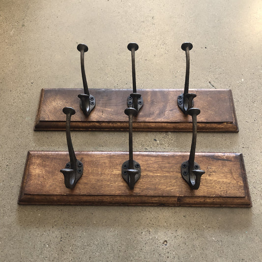 Wooden Rail with 3 Hooks