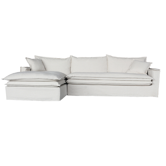 Loose Cover Sofa With Chaise - Natural