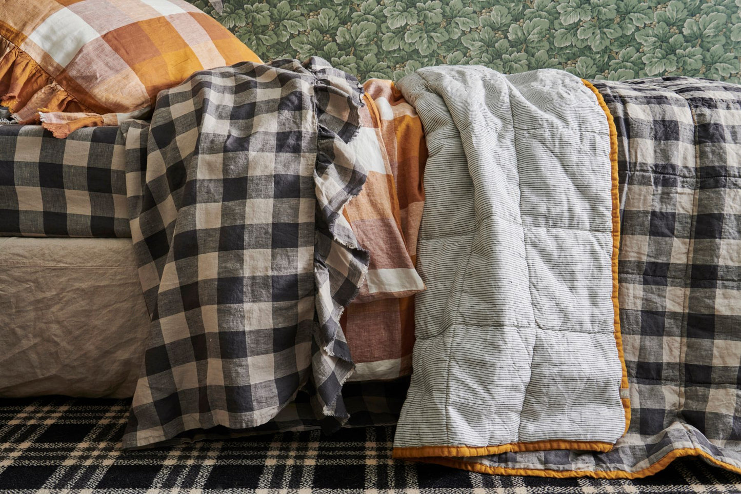 Licorice Gingham Fitted Sheet